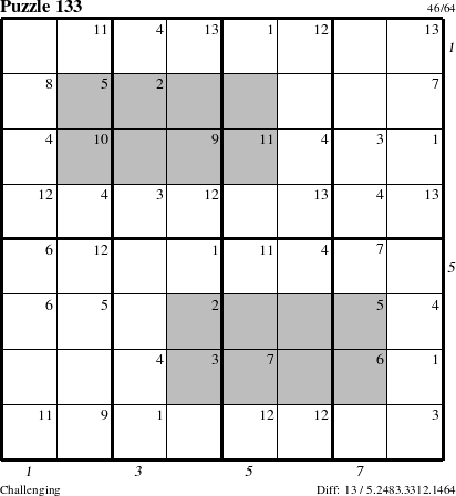 Step-by-Step Instructions for Puzzle 133 with all 13 steps marked