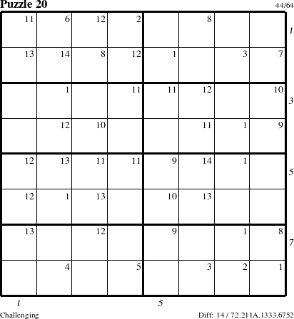 Step-by-Step Instructions for Puzzle 20 with all 14 steps marked