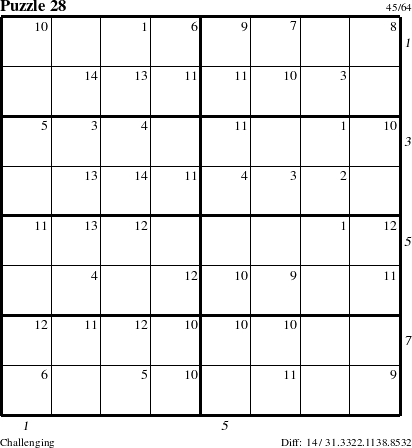 Step-by-Step Instructions for Puzzle 28 with all 14 steps marked