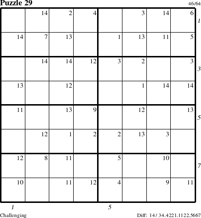 Step-by-Step Instructions for Puzzle 29 with all 14 steps marked