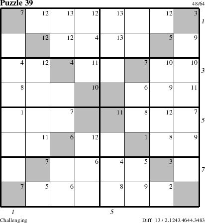 Step-by-Step Instructions for Puzzle 39 with all 13 steps marked