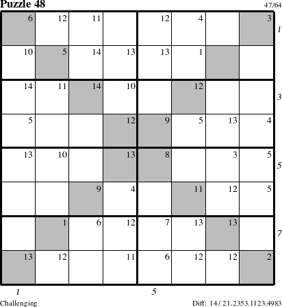 Step-by-Step Instructions for Puzzle 48 with all 14 steps marked