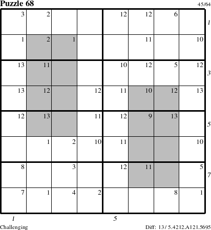 Step-by-Step Instructions for Puzzle 68 with all 13 steps marked