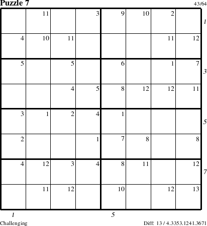 Step-by-Step Instructions for Puzzle 7 with all 13 steps marked