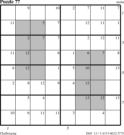 Step-by-Step Instructions for Puzzle 77 with all 13 steps marked