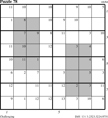 Step-by-Step Instructions for Puzzle 78 with all 13 steps marked