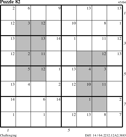 Step-by-Step Instructions for Puzzle 82 with all 14 steps marked