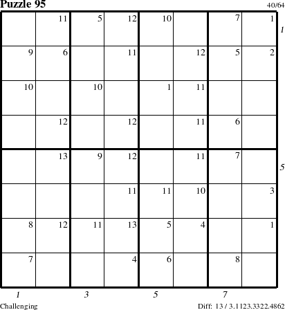 Step-by-Step Instructions for Puzzle 95 with all 13 steps marked