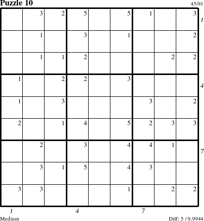 Step-by-Step Instructions for Puzzle 10 with all 5 steps marked