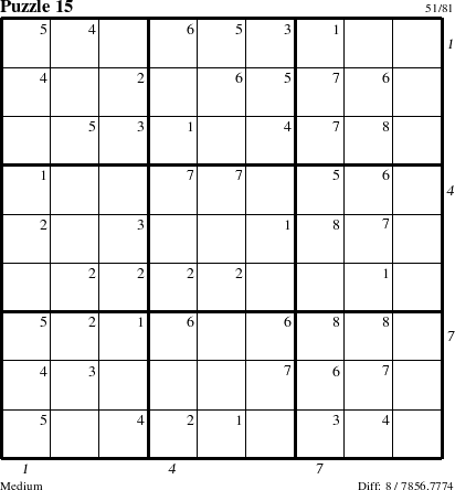 Step-by-Step Instructions for Puzzle 15 with all 8 steps marked