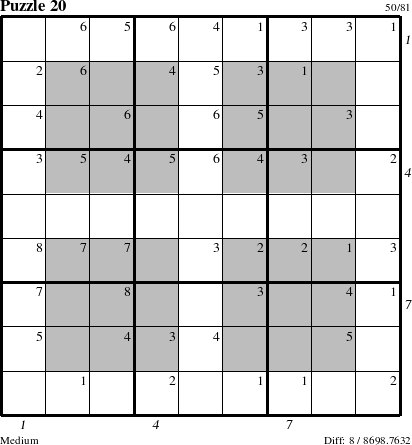 Step-by-Step Instructions for Puzzle 20 with all 8 steps marked