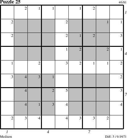 Step-by-Step Instructions for Puzzle 25 with all 5 steps marked