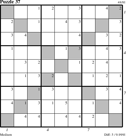 Step-by-Step Instructions for Puzzle 37 with all 5 steps marked