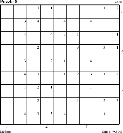 Step-by-Step Instructions for Puzzle 8 with all 5 steps marked