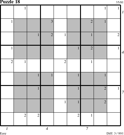 Step-by-Step Instructions for Puzzle 18 with all 3 steps marked