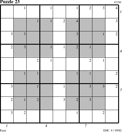 Step-by-Step Instructions for Puzzle 23 with all 4 steps marked