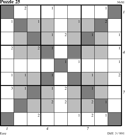 Step-by-Step Instructions for Puzzle 25 with all 3 steps marked