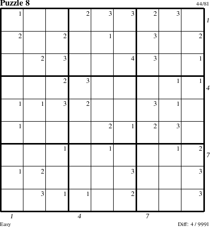 Step-by-Step Instructions for Puzzle 8 with all 4 steps marked