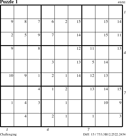 Step-by-Step Instructions for Puzzle 1 with all 15 steps marked