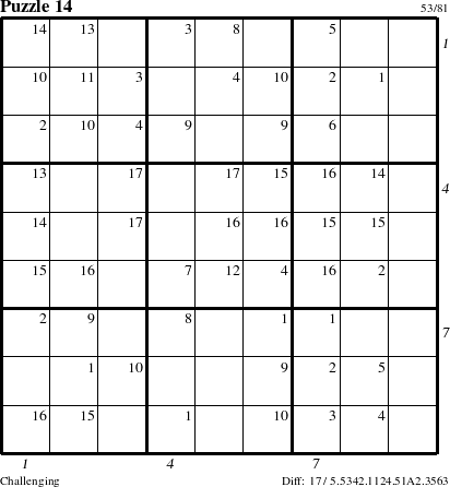 Step-by-Step Instructions for Puzzle 14 with all 17 steps marked