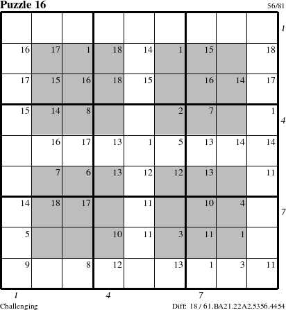 Step-by-Step Instructions for Puzzle 16 with all 18 steps marked