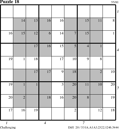 Step-by-Step Instructions for Puzzle 18 with all 20 steps marked