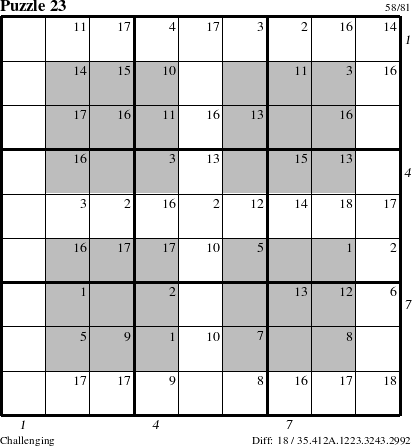 Step-by-Step Instructions for Puzzle 23 with all 18 steps marked