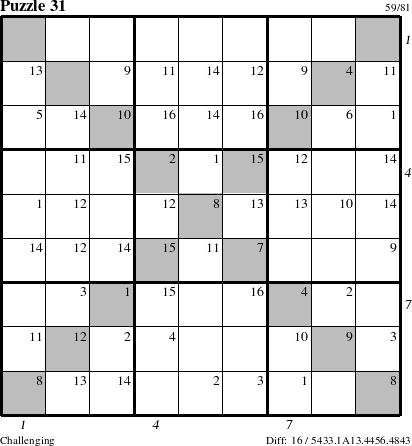 Step-by-Step Instructions for Puzzle 31 with all 16 steps marked