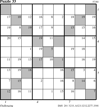 Step-by-Step Instructions for Puzzle 33 with all 20 steps marked