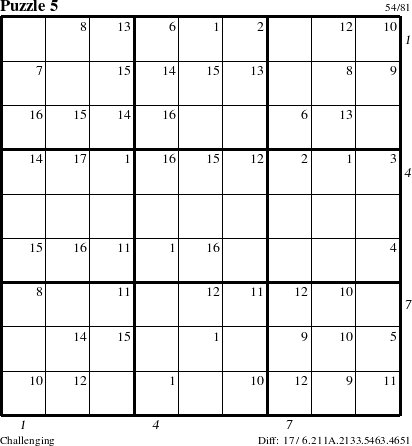 Step-by-Step Instructions for Puzzle 5 with all 17 steps marked