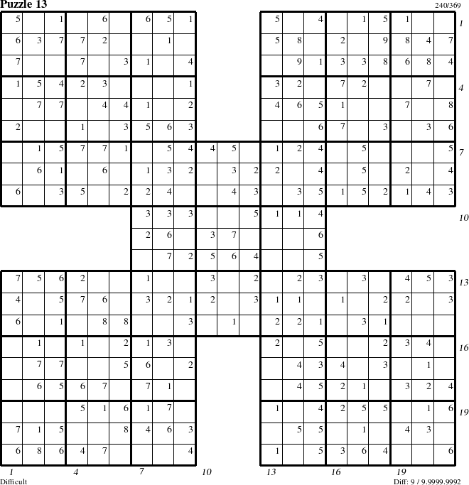 Step-by-Step Instructions for Puzzle 13 with all 9 steps marked