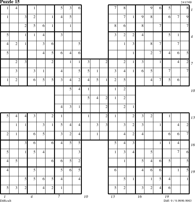 Step-by-Step Instructions for Puzzle 15 with all 9 steps marked