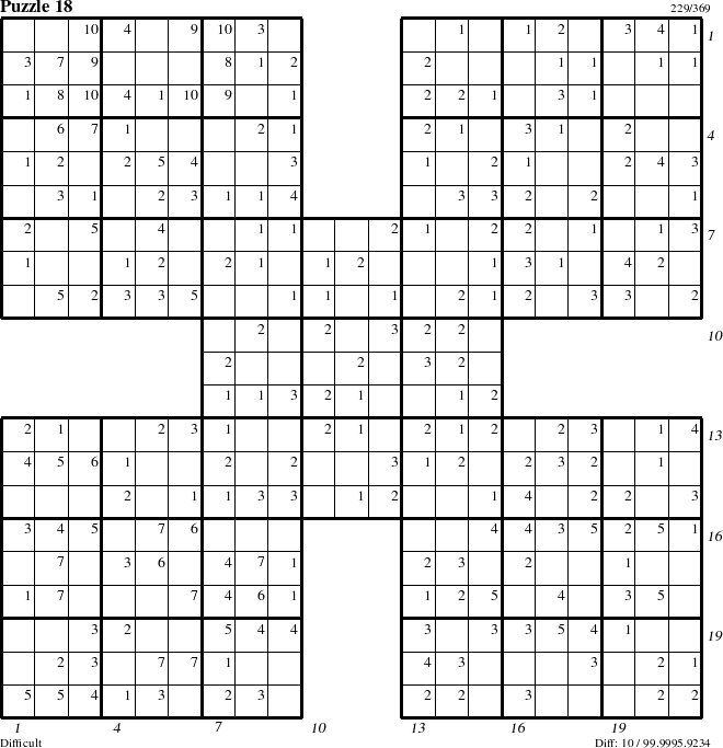 Step-by-Step Instructions for Puzzle 18 with all 10 steps marked