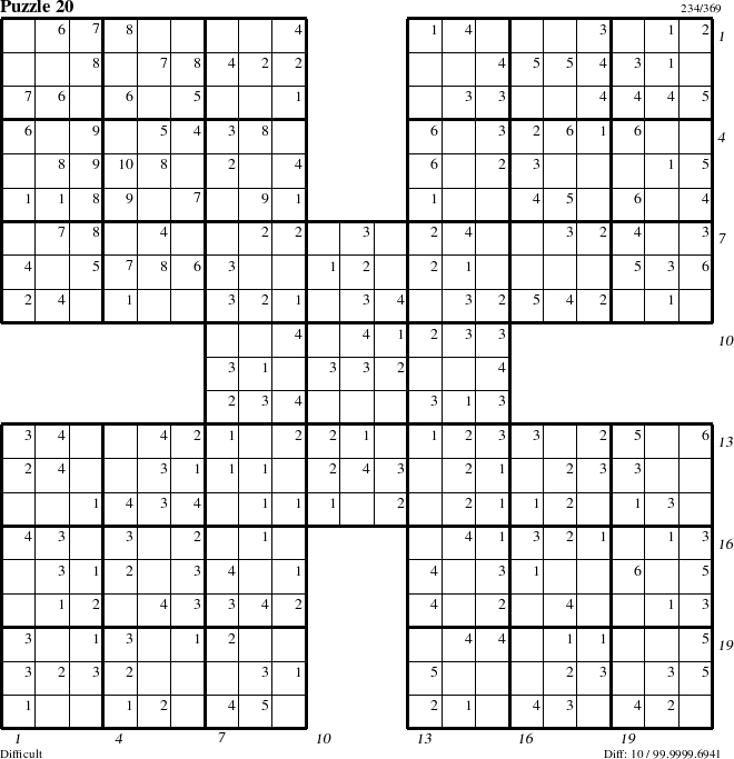 Step-by-Step Instructions for Puzzle 20 with all 10 steps marked