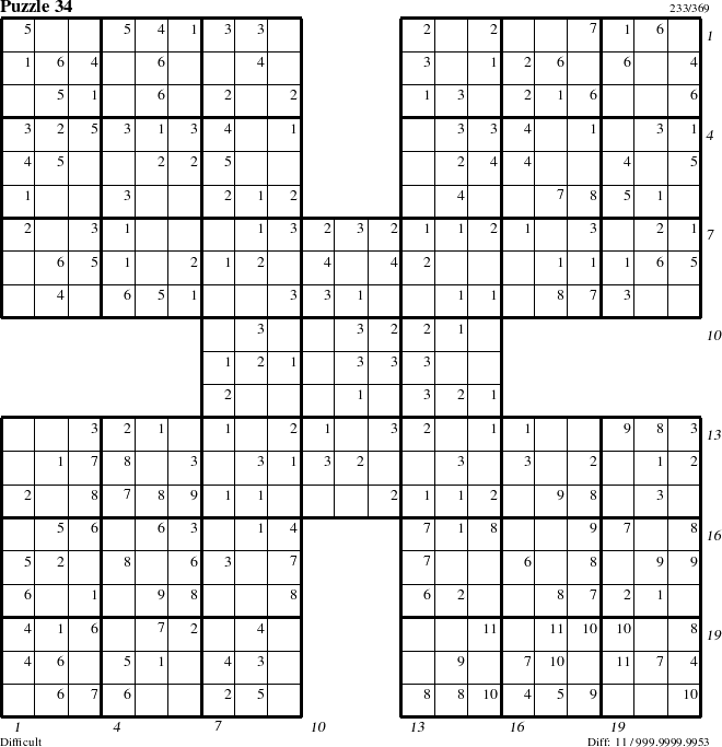 Step-by-Step Instructions for Puzzle 34 with all 11 steps marked