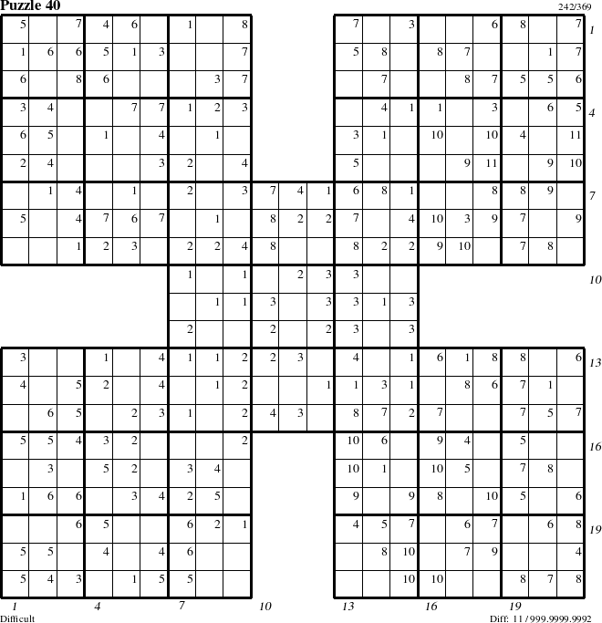 Step-by-Step Instructions for Puzzle 40 with all 11 steps marked