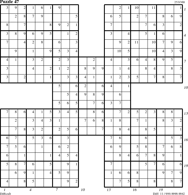 Step-by-Step Instructions for Puzzle 47 with all 11 steps marked