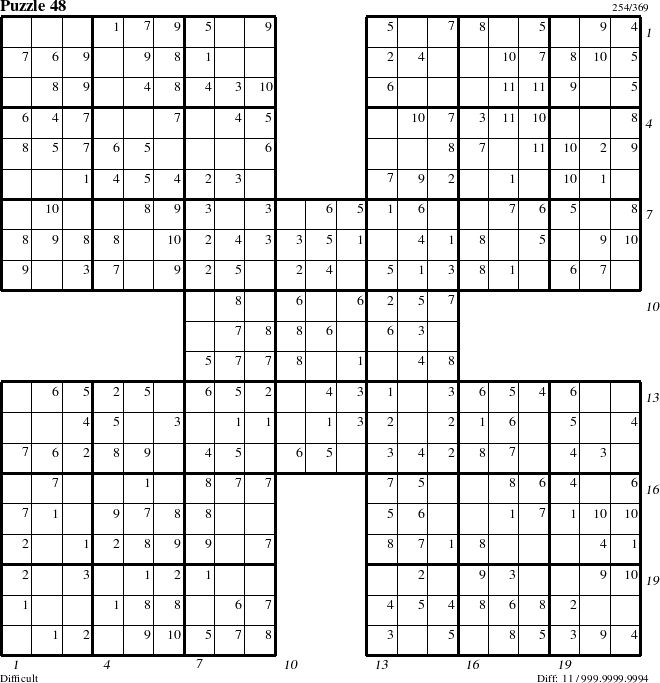 Step-by-Step Instructions for Puzzle 48 with all 11 steps marked