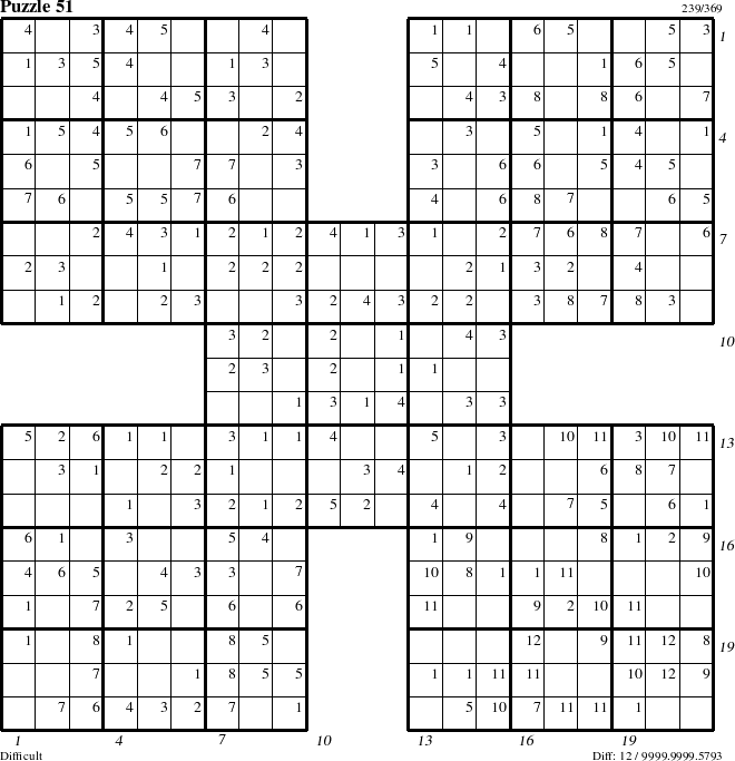 Step-by-Step Instructions for Puzzle 51 with all 12 steps marked