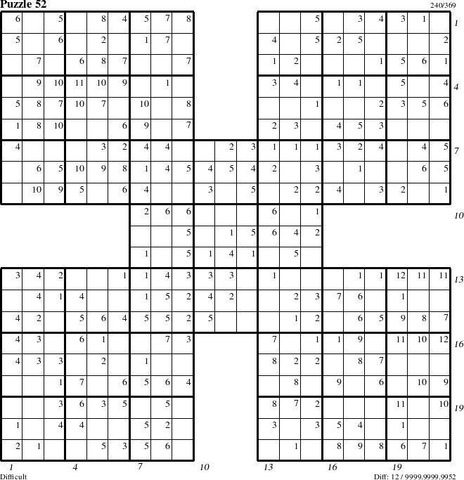 Step-by-Step Instructions for Puzzle 52 with all 12 steps marked