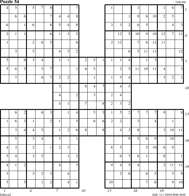 Step-by-Step Instructions for Puzzle 54 with all 12 steps marked