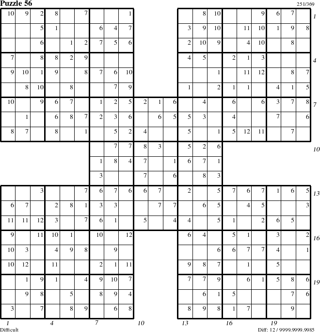 Step-by-Step Instructions for Puzzle 56 with all 12 steps marked