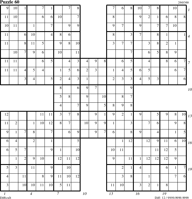 Step-by-Step Instructions for Puzzle 60 with all 12 steps marked