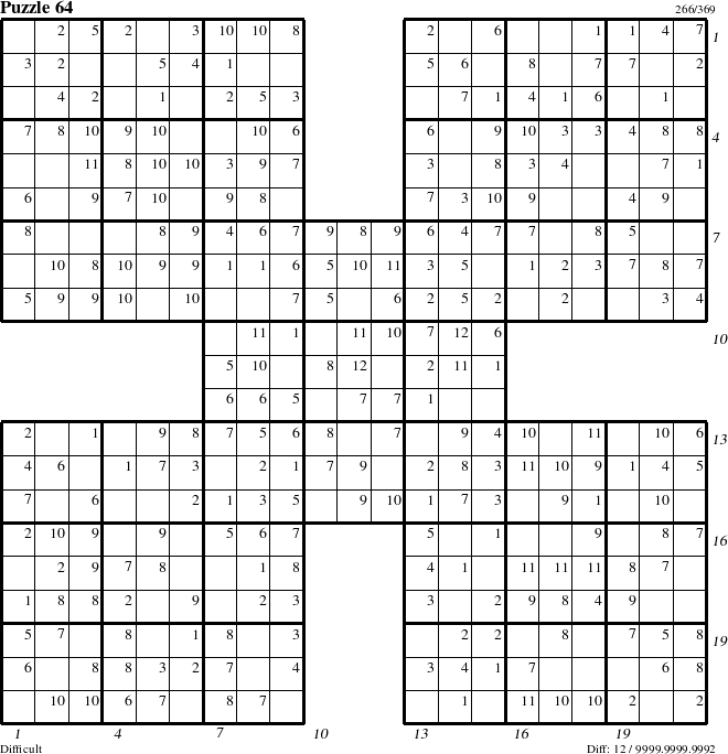 Step-by-Step Instructions for Puzzle 64 with all 12 steps marked