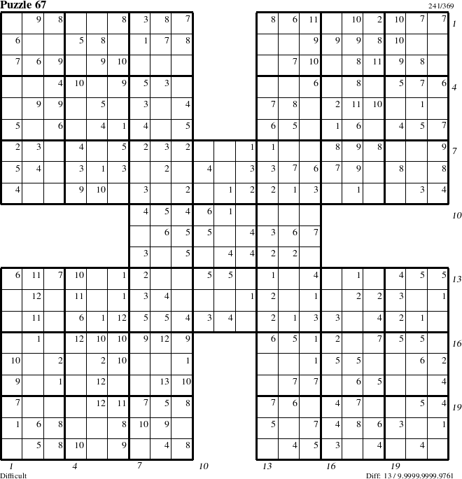 Step-by-Step Instructions for Puzzle 67 with all 13 steps marked