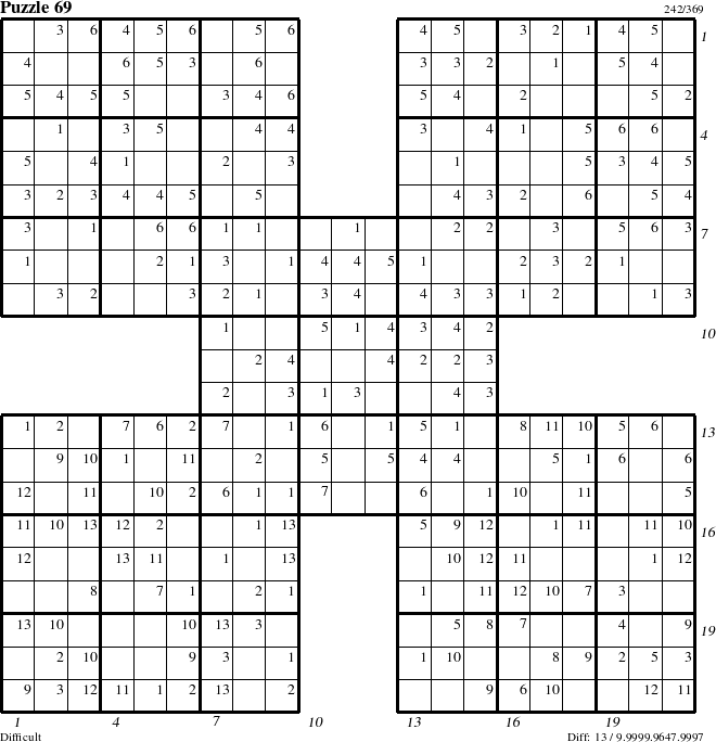 Step-by-Step Instructions for Puzzle 69 with all 13 steps marked