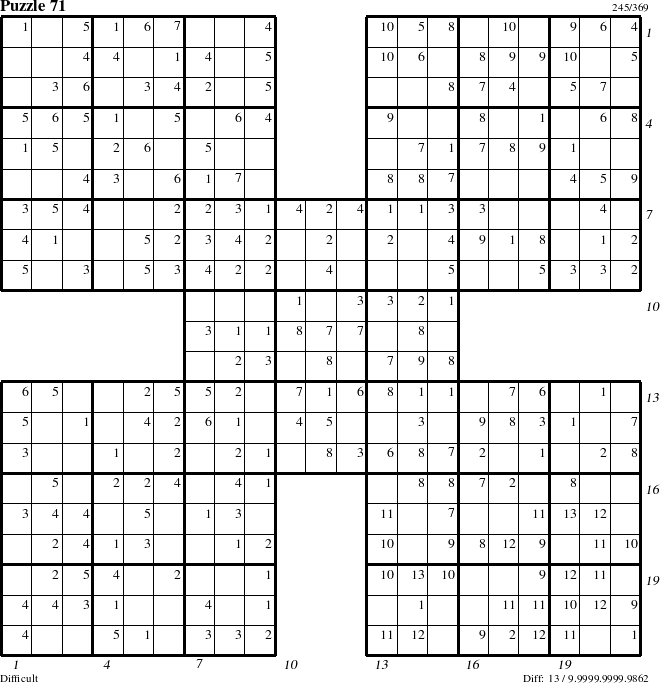 Step-by-Step Instructions for Puzzle 71 with all 13 steps marked