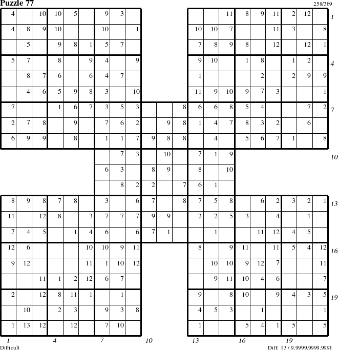 Step-by-Step Instructions for Puzzle 77 with all 13 steps marked