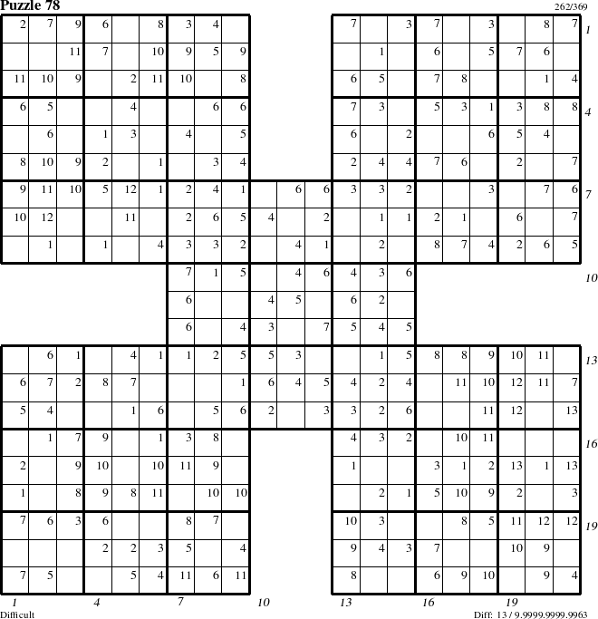 Step-by-Step Instructions for Puzzle 78 with all 13 steps marked