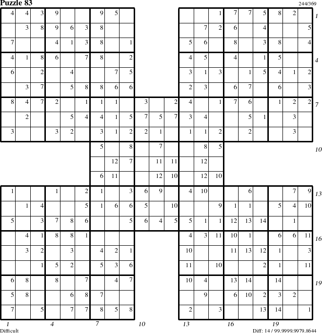 Step-by-Step Instructions for Puzzle 83 with all 14 steps marked